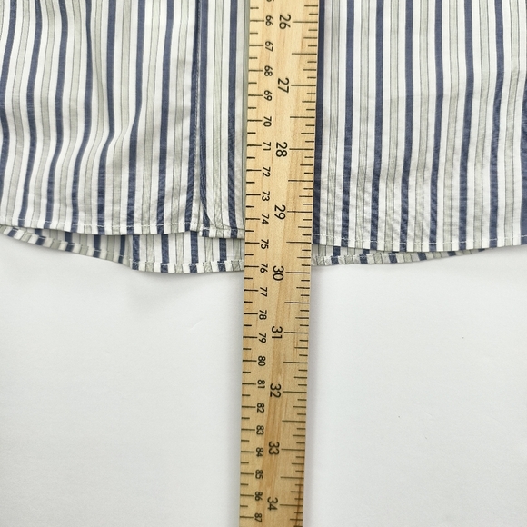 Salvatore Ferragamo Italy Luxury Striped Dress Shirt Blue & White Classic - Picture 8 of 13